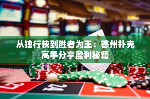 從獨(dú)行俠到勝者為王：德州撲克高手分享盈利秘籍
