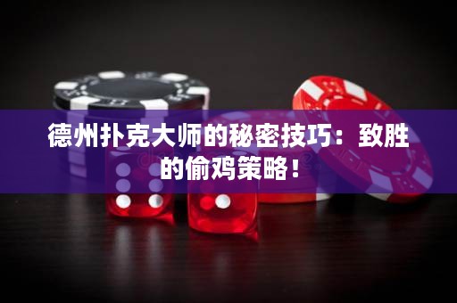 德州撲克大師的秘密技巧：致勝的偷雞策略！