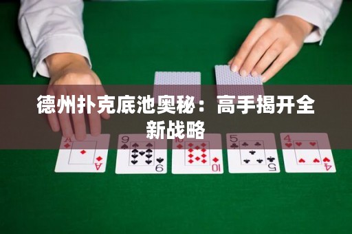 德州撲克底池奧秘：高手揭開全新戰(zhàn)略
