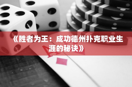 《勝者為王：成功德州撲克職業(yè)生涯的秘訣》