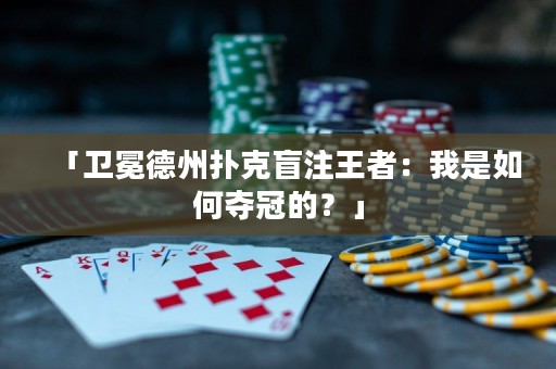 「衛(wèi)冕德州撲克盲注王者：我是如何奪冠的？」