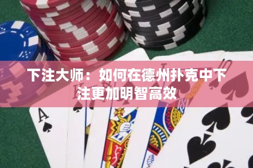 下注大師：如何在德州撲克中下注更加明智高效