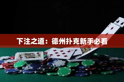 下注之道：德州撲克新手必看