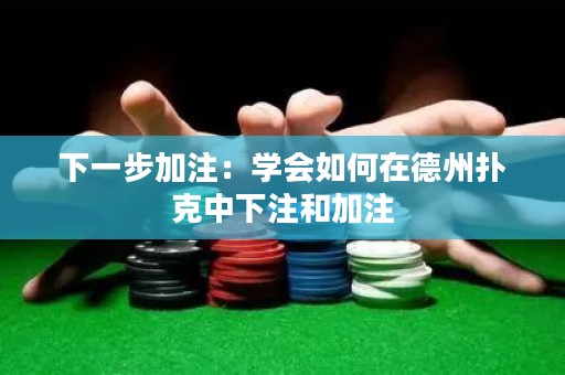 下一步加注：學會如何在德州撲克中下注和加注