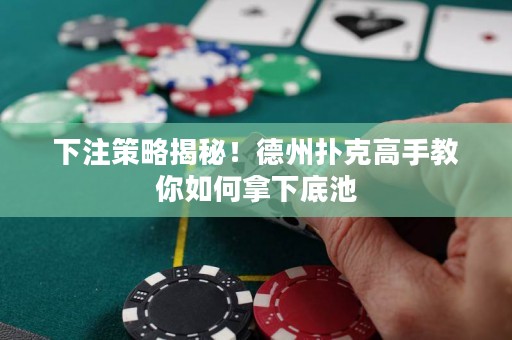 下注策略揭秘！德州撲克高手教你如何拿下底池