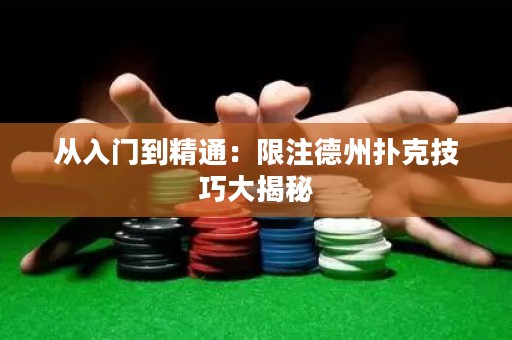 從入門到精通：限注德州撲克技巧大揭秘
