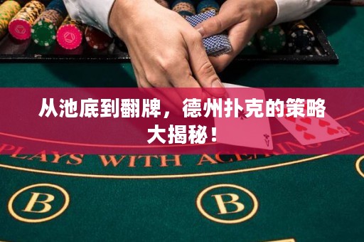 從池底到翻牌，德州撲克的策略大揭秘！