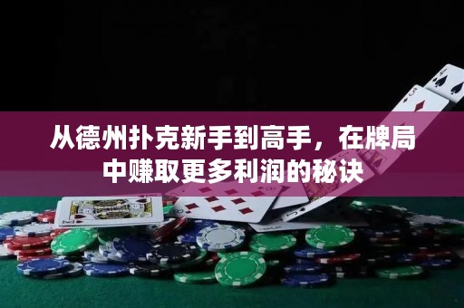 從德州撲克新手到高手，在牌局中賺取更多利潤的秘訣