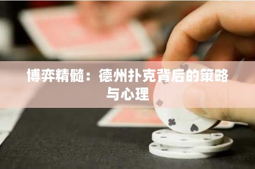 博弈精髓：德州撲克背后的策略與心理