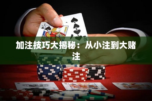 加注技巧大揭秘：從小注到大賭注