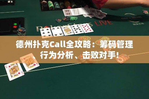 德州撲克Call全攻略：籌碼管理、行為分析、擊敗對(duì)手!