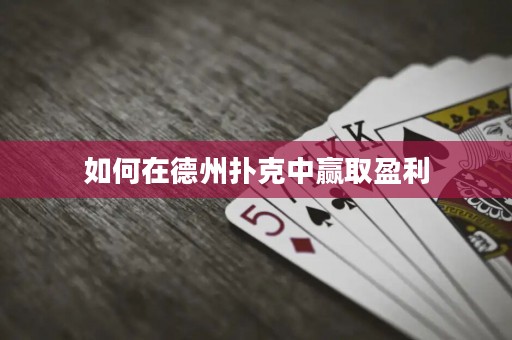 如何在德州撲克中贏取盈利