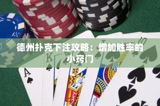 德州撲克下注攻略：增加勝率的小竅門