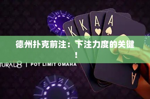 德州撲克前注：下注力度的關鍵！