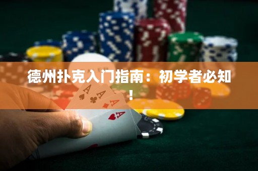 德州撲克入門指南：初學者必知！