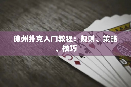 德州撲克入門教程：規(guī)則、策略、技巧