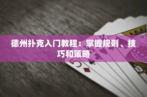 德州撲克入門教程：掌握規(guī)則、技巧和策略