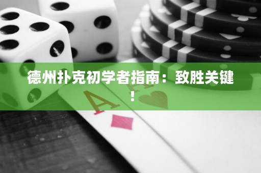 德州撲克初學者指南：致勝關(guān)鍵！