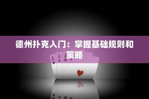 德州撲克入門：掌握基礎規(guī)則和策略