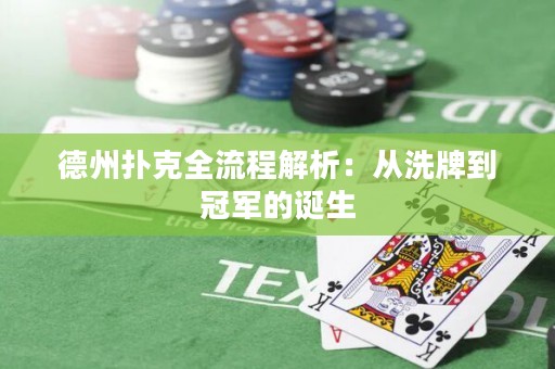 德州撲克全流程解析：從洗牌到冠軍的誕生