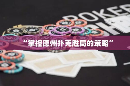 “掌控德州撲克勝局的策略”