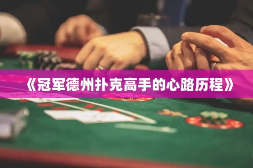 《冠軍德州撲克高手的心路歷程》