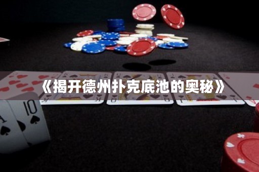 《揭開德州撲克底池的奧秘》