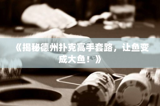 《揭秘德州撲克高手套路，讓魚變成大魚！》